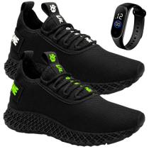 kit 2 Pares Tenis Masculino Esportivo Ultrabone Black Academia Caminhada Corrida Treino + Relogio kit 2 Pares Tenis Masculino Esportivo Ultrabone Black Academia Caminhada Corrida Treino + Relogio