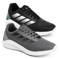 Kit 2 Pares Tenis Masculino Moderno Anatômico Esportivo com Solado Flexível e Seguro