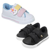 kit 2 Pares Tênis Menina Infantil Delicado Brilho Estiloso Confortável