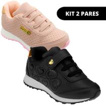 Kit 2 Pares Tênis Menina Infantil Feminino Escolar