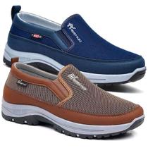 Kit 2 Pares Tênis Sapatilha Masculino Casual Aquatico de Trilha Resistente Impermeável Solado Costur Kit 2 Pares Tênis Sapatilha Masculino Casual Aquatico de Trilha Resistente Impermeável Solado Costur