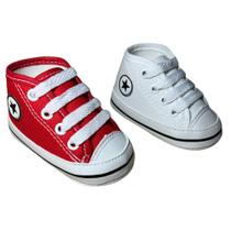 Kit 2 Pares Tênis Sapatinho De Bebê Cano Alto