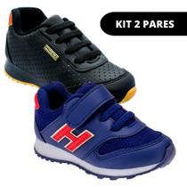 Kit 2 Pares Tênis Sapato Infantil de Menino Escolar