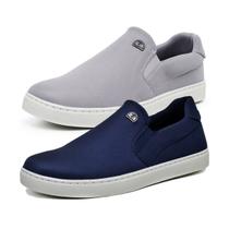 Kit 2 Pares Tênis Slip On Polo Fran Casual Várias Cores Sapatênis Calce Fácil Cnfort Pronta Entrega