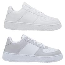 Kit 2 Pares Tênis Sneakers Casual Feminino e Masculino Moda Blogueira
