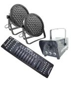 Kit 2 Parled Slim 60 Led 3W + Máq Fumaça 600 + Mesa Dmx512
