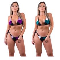 Kit 2 parte cima biquini amarrar c/ bojo removível