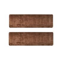 Kit 2 Passadeiras Beira de Cama Apolo Chocolate 50x100cm Shaggy Felpuda Antiderrapante Para Sala