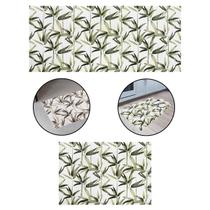 Kit 2 Passadeiras Cozinha Antidrrapante Tapete Banheiro Lavanderia Tropical Bambu de Jardim