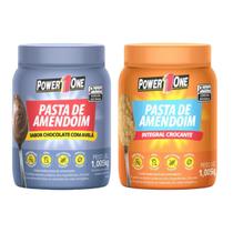 Kit 2 pasta amendoim 1kg - sabor crocante e chocolate avela