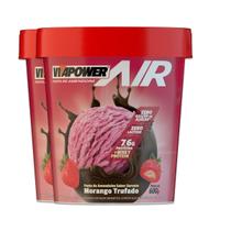 Kit 2 Pasta De Amendoim Vitapower Whey Morango Trufado 600G Kit 2 Pasta De Amendoim Vitapower Whey Morango Trufado 600G