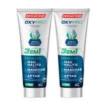 Kit 2 Pasta de Dente Gel 90g Oxypro Combate Manchas Aftas Creme Gel Dental Dentalclean