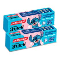 Kit 2 Pasta de Dente Gel Dental com Flúor Infantil Stitch Morango 104g Dentalclean