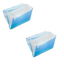 Kit 2 Pastas Sanfonadas Plástica Duplicata 31 Divisórias 19x24cm Divisórias:31Cor:Azul