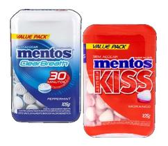 kit 2 Pastilha Mentos Clear Breath Zero açucar Peppermint + Morango 105g kit 2 Pastilha Mentos Clear Breath Zero açucar Peppermint + Morango 105g