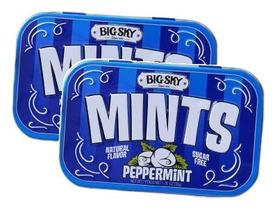kit 2 PASTILHAS Balas Mints PEPPERMINT Big Sky Lata 50g