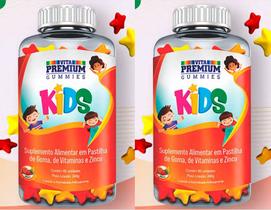 Kit 2 Pastilhas Gomas Gummies Vitaminas KIDS 60 Vita Premium