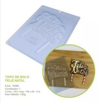 Kit 2 Pc Forma Simples Tradicional Topo De Bolo Feliz Natal