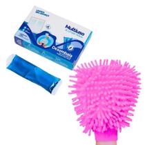 Kit 2 pc Pano Luva Microfribra + refil Limpa Vidros Multiuso Desembala
