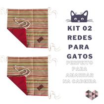 Kit 2 Pç Rede Descanso Amarrar Gatos Pet Confortavel Cadeira