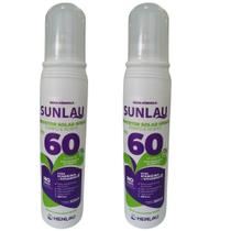 Kit 2 pç repelente /protetor solar fps60 sunlau 100ml