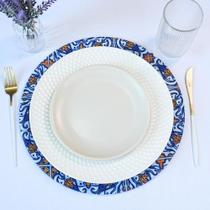 Kit 2 Pçs 1 Lugar Sousplat Completo (Capa,Base) Allegra Estampa Microfibra 35x35cm