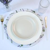 Kit 2 Pçs 1 Lugar Sousplat Completo (Capa,Base) Allegra Estampa Microfibra 35x35cm