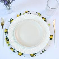 Kit 2 Pçs 1 Lugar Sousplat Completo (Capa,Base) Allegra Estampa Microfibra 35x35cm