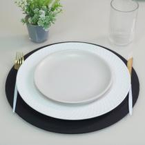 Kit 2 Pçs 1 Lugar Sousplat Completo (Capa,Base) Basic Liso Microfibra 35x35cm