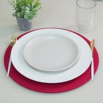 Kit 2 Pçs 1 Lugar Sousplat Completo (Capa,Base) Basic Liso Microfibra 35x35cm