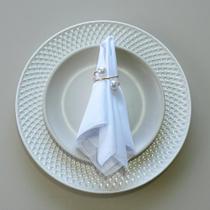 Kit 2 Pçs Anel para Guardanapo 2 Lugares Pérola Duas Voltas 4,5x4,5cm Argola