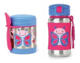 Kit 2 pçs Borboleta Garrafa e Pote Térmico Skip Hop Borboleta Inox Kit 2 pçs Borboleta Garrafa e Pote Térmico Skip Hop Borboleta Inox