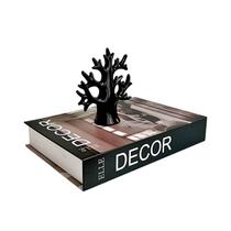 Kit 2 pçs Caixa Livro Fake Decorativa c/ Estatueta Árvore da Vida - Tiger Gifts