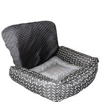 Kit 2 Pçs Cama Pet e Capa Protetora 2 em 1 para Assento Traseiro Veicular Grande com Colchonete Toddy Estampado Impermeá Kit 2 Pçs Cama Pet e Capa Protetora 2 em 1 para Assento Traseiro Veicular Grande com Colchonete Toddy Estampado Impermeá