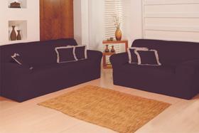 Kit 2 Pçs Capa Protetora de Sofá Padrão 2 e 3 Lugares Adere Liso Face Única Malha Gel