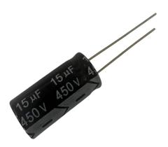 Kit 2 pçs capacitor eletrolitico 15x450v 105 graus eletrolitico 15uf x 450v