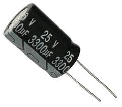 Kit 2 pçs capacitor eletrolitico 3300x25v 3300uf x 25v Kit 2 pçs capacitor eletrolitico 3300x25v 3300uf x 25v