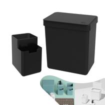 Kit 2 Pçs Cozinha Lixeira 2,5L Organizador Escorredor Talher De Pia Single Preto - Coza