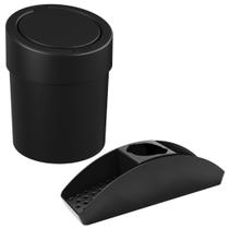 Kit 2 Pçs Cozinha Organizador Pia Detergente Lixeira Click 5L Preto - Coza Kit 2 Pçs Cozinha Organizador Pia Detergente Lixeira Click 5L Preto - Coza