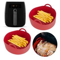 Kit 2 Pçs Forma De Silicone Para Airfryer Fritadeira Elétrica Antiaderente Reutilizável Forminha Bolo Redonda 16cm