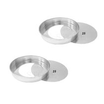 Kit 2 Pçs Forma Redonda Fundo Falso 25x5 Assadeira Alumínio Removível