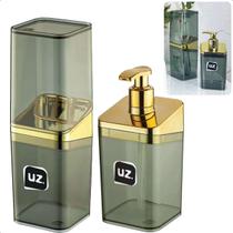 Kit 2 pçs lavabo pia banheiro porta escova dental e porta sabonete liquido uz