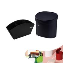 Kit 2 Pçs Lixeira 4 Litros Escorredor Porta Talheres de Pia Cozinha Basic Preto - Coza