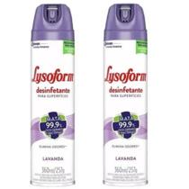 Kit 2 pçs lysoforme 360ml lavanda desinfetante superfícies