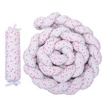 Kit 2 pçs para berço trança e peseira rosa para bebê