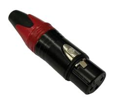 Kit 2 pçs plug xlr femêa - vermelho e preto ( cannon femea )