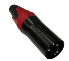 Kit 2 pçs - plug xlr macho - vermelho e preto - cannon macho