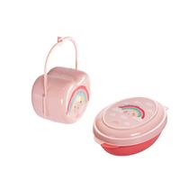 Kit 2 Pçs Porta Chupeta e Saboneteira Bebê Menina Arco Iris Kit 2 Pçs Porta Chupeta e Saboneteira Bebê Menina Arco Iris