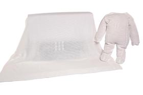 Kit 2 Pçs Saída Maternidade Macacão M/L e Manta Urso Tricot Unissex