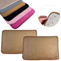 Kit 2 Pçs Tapete de Banheiro Saída para Banho Piso Macio Antiderrapante 40x60cm